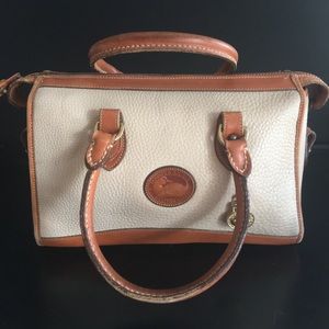 Dooney and Bourke Ivory/Brown Satchel Bag